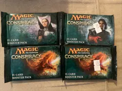 Magic the Gathering CONSPIRACY (4) Factory Sealed Booster Packs 15 Cards 2014 - Image 1