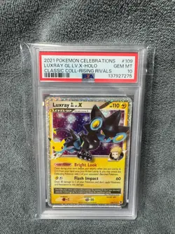 2021 POKEMON CELEBRATIONS CLASSIC COLL #109 LUXRAY GL LV.X-HOLO PSA 10 - Image 1
