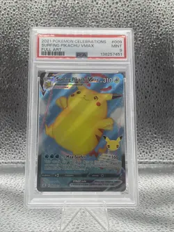 Pokemon Celebrations Surfing Pikachu Vmax Full Art 009/025 Psa 9 - Image 1