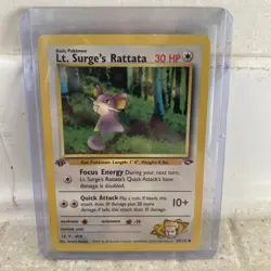 Lt. Surge's Rattata - 1st Edition - 85/132 Gym Challenge - Pokemon TCG - 2000 - Image 1