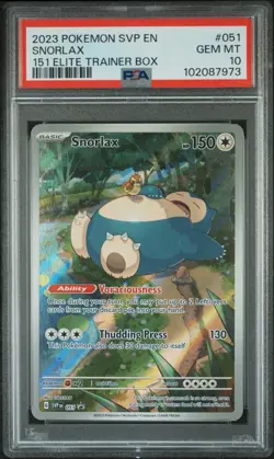 2023 POKEMON SVP EN-SV BLACK STAR PROMO 151 ELITE TRAINER BOX SNORLAX PSA 10 - Image 1