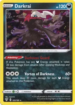 Pokemon TCG Darkrai Pokemon Promos 105/189 Promo Cosmos Holo Rare NM - Image 1