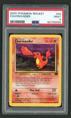 2000 POKEMON ROCKET 50 CHARMANDER PSA MINT 9 - Image 1