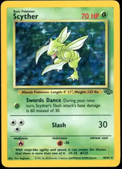 Scyther HP Unlimited Jungle 10/64 Pokemon TCG Holo HP - Image 1
