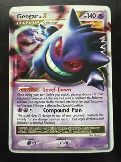 Pokemon Gengar LV.X Platinum Arceus Holo Ultra Rare 97/99 (LP-) - Image 1