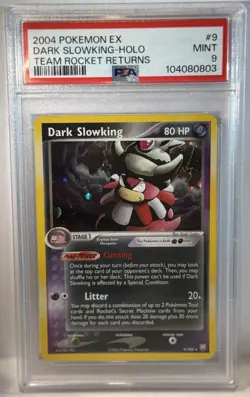 2004 Pokemon EX Dark Slowking Holo 9/109 Team Rocket Returns PSA 9 Mint - Image 1