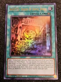 Yugioh! Wanted: Seeker Of The Sinful Spoils, RA03-en074 Ultra Rare - Image 1