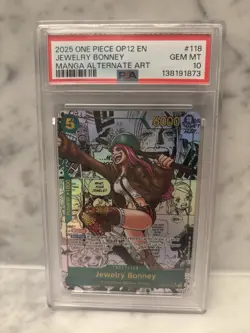 Jewelry Bonney Manga OP12-118 Legacy of the Master Foil Alternate Art PSA 10 - Image 1