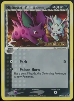 Pokemon Dragon Frontiers 57/101 Nidoran Pokemon Card Reverse Holo Stamped - Image 1