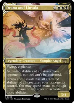 Drana and Linvala (Showcase) -Foil Light Play MTG March of the Machine - Image 1