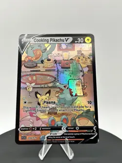 Pokemon Fan Art Card Holo Cooking Pikachu Holo - Image 3