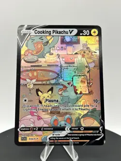 Pokemon Fan Art Card Holo Cooking Pikachu Holo - Image 5