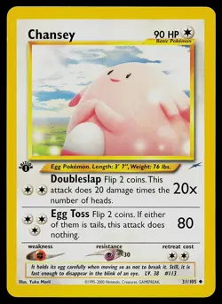 Pokemon Card - Chansey Neo Destiny 31/105 Uncommon 1st Edition - Image 1