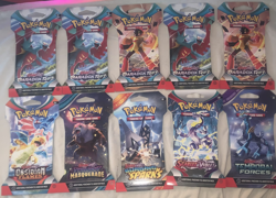 Pokemon TCG Sealed Sleeved Booster Pack Lot - 10 Packs - Image 1