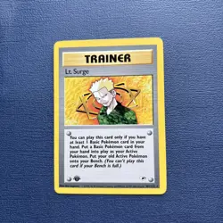 Pokemon Vintage 1st Edition Lt. Surge Rare 101/132 Gym Heroes NEAR MINT - Image 1