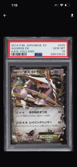 2015 Pokemon Japanese XY Gaia Volcano Aggron EX #45 PSA 10 - Image 1