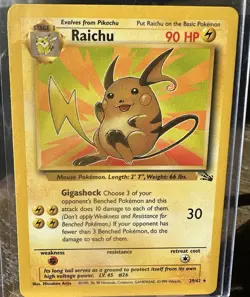 Pokemon Card Raichu Pokemon Vintage Fossil Non-holo Rare Wotc 1999 - Image 2