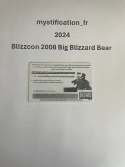 World of Warcraft - Blizzcon 2008 - Big Blizzard Bear - Loot Card -INT SHIPPING - Image 3