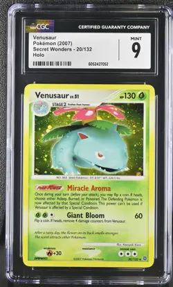 CGC 9 Venusaur 2007 Secret Wonders 20/132 Holo Pokemon Card - Image 1