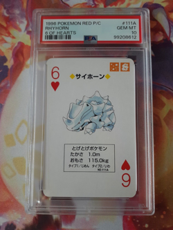 SEQUENTIAL 1996 Pokemon Rhyhorn + Rhydon Red Charizard Poker Playing Card PSA 10 - Image 4