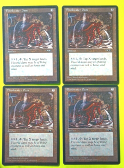 Magic the Gathering MTG Alliances FLOODWATER DAM X4 R NM 1996 NICE PLAYSET! - Image 1