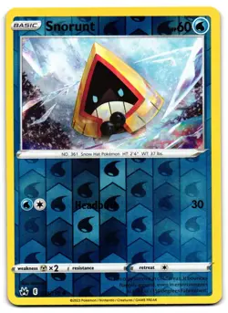 Snorunt 034/159 - Crown Zenith Common Pokemon TCG Reverse Holo - M/LP Card - Image 1