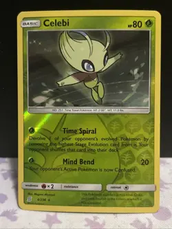 Celebi 4/236 Pokemon Sun & Moon 2019 Unified Minds Reverse Holo Rare NM - Image 1
