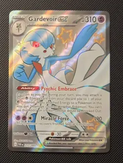 Pokemon Gardevoir EX TCG Holo Shiny Ultra Rare Paldean Fates 217/091 - Image 1