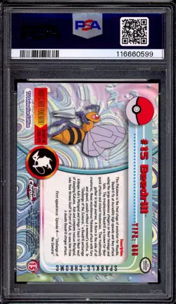 2000 Pokemon Topps Chrome Sparkle Beedrill #15 PSA 10 GEM MINT - Image 2