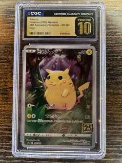 Pikachu Pokemon (2021) 25th Anniversary Collection Holo 001/028 CGC Pristine 10 - Image 1