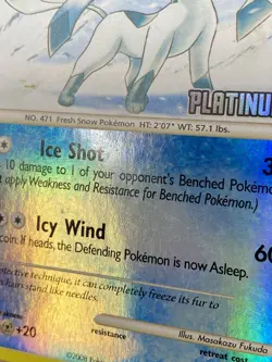 Glaceon 20/100 Pokemon Platinum Stamped Burger King Promo Reverse Holo HP - Image 3