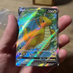 Dragonite V ⭐ Full Art 076/078 Holo Rare Ultra Pokemon GO 2022 Pokemon NM - Image 4