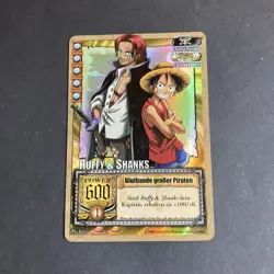 One Piece Ruffy & Shanks Blutbande großer Piraten JS-T01 Karte TCG Holo Luffy - Image 1