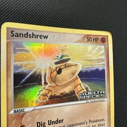 Sandshrew 82/113 EX Delta Species Stamped Reverse Holo Pokemon TCG Card Damaged - Image 3