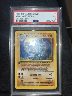 Pokemon TCG Machamp Holo 1st Edition Rare Card Base Set - Image 1