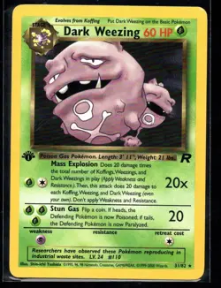 Dark Weezing - 31/82 - Pokemon Team Rocket 1st Edition Rare Card WOTC - NM - Image 1