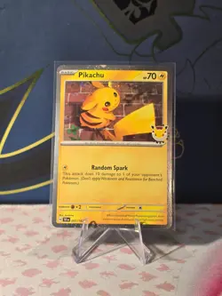 Pikachu Stamped 2026 Pokemon Day 30th Anniversary Pokemon TCG Promo Card 051/162 - Image 1