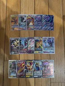 Pokemon GX/V/VMAX - Lot 15 Cards Charizard Pikachu Lunala Raichu Tag Team - Image 1