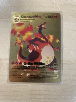 Fan Art - Pokemon Gold Foil Card Charizard VMAX 143/293 - Image 1