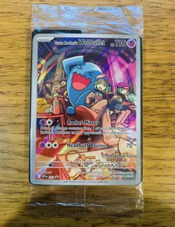 SEALED! Team Rocket's Wobbuffet SVP 203 Pokemon Center ETB Stamped Promo Card! - Image 1