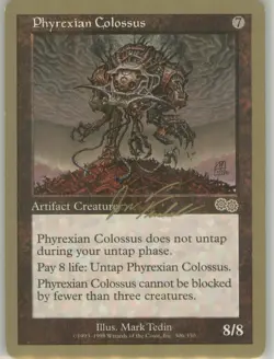 Phyrexian Colossus 306 Vintage Non-Foil LP Gold Border Worlds MTG - Image 1