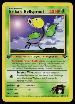 Pokemon Card - Erika's Bellsprout Gym Challenge 38/132 Uncommon 1st Edition - Image 1