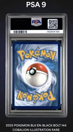 2025 POKEMON BLK EN-BLACK BOLT ILLUSTRATION RARE #144 COBALION PSA 9 - Image 2
