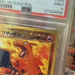 Pokemon 2000 Charizard #006 Japanese Neo File Promo Reverse Foil PSA 9 *SWIRL* - Image 4