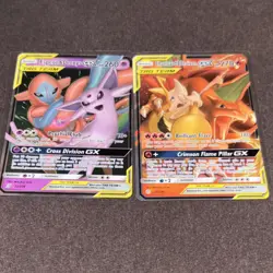 Pokemon Espeon & Deoxys GX, Charizard & Braixen GX Tag Team Holo English - Image 1