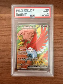 Pokemon TCG Ethan's Ho-Oh EX Ultra Rare Full Art Destined Rivals 209/182 PSA 10 - Image 1