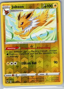 Jolteon 047/185 Reverse Holo SWSH04: Vivid Voltage - Pokemon Card - NM - Image 1