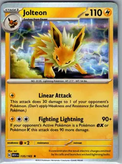 Jolteon 135/165 Holo SV: Scarlet & Violet 151 - Pokemon Card - NM - Image 1