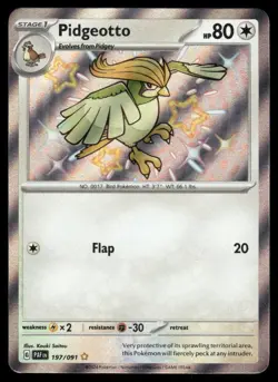 Pokemon Cards Pidgeotto 197/091 Paldean Fates Shiny Rare NM - Image 1
