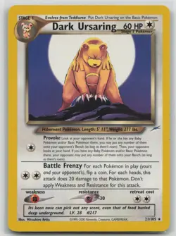 Pokemon Card Dark Ursaring Rare Neo Destiny 021/105 - Image 1